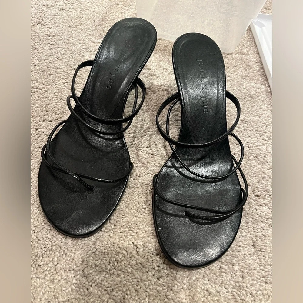 🖤Jenni Kayne Black Strappy Leather Slide Sandals
